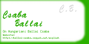 csaba ballai business card